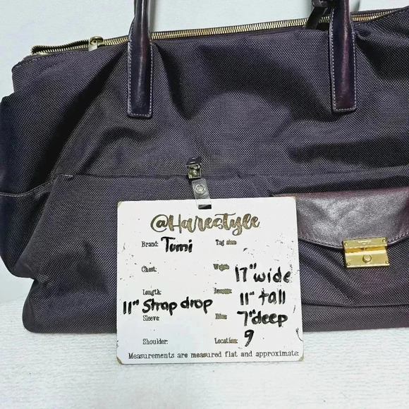 Tumi Hayes Larkin Aubargine triple compartment briefcase travel bag - Picture 15 of 16